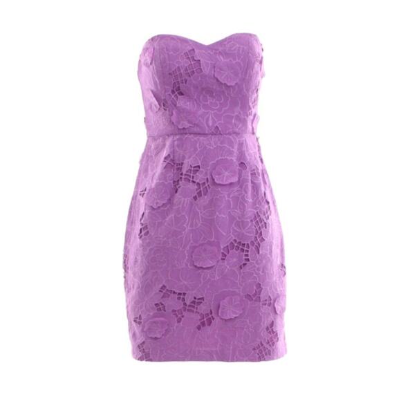 BCBG MaxAzria Floral Dress in Purple | Size 6 - Picture 1 of 7